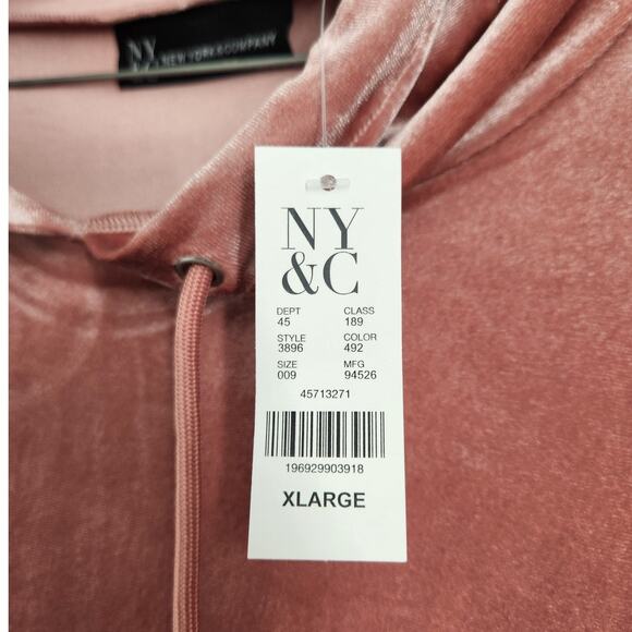 New York & Company Pink Hooded Sweatshirt Womens Size Extra Large XL *NWT - Picture 4 of 5